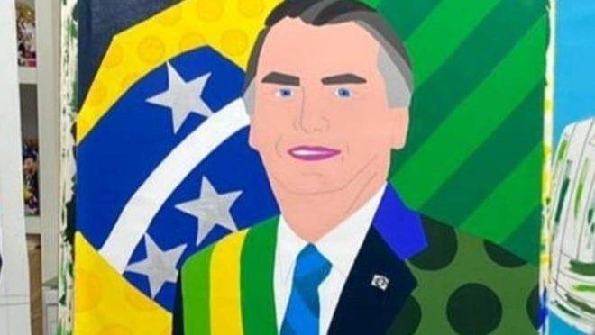 Jair Bolsonaro por Romero Britto (divulgação)