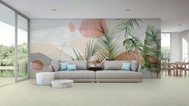 Papel de parede Natureza Imaginária é o primeiro da Portinari e homenageia a natureza brasileira, segundo a visão de Candido Portinari e Juliana Medeiros. | Foto: Divulgação