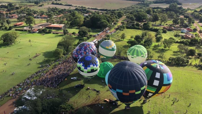 Ministros do Turismo, Marcelo Álvaro Antônio, e da Cidadania, Osmar Terra, prestigiaram o 1º Festival de Balonismo de São Miguel das Missões (RS),,em abril de 2019.