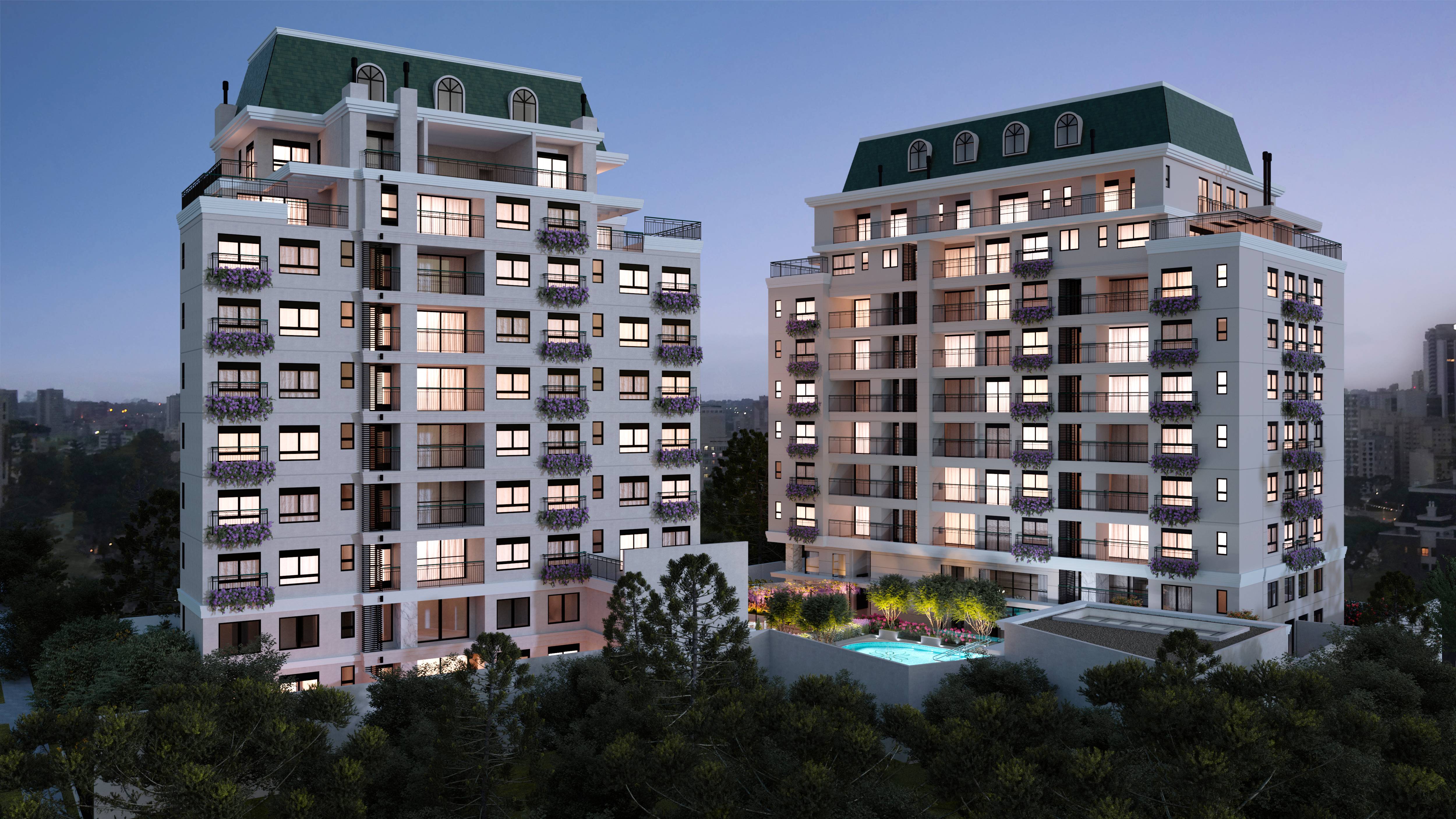 Vista frontal do empreendimento