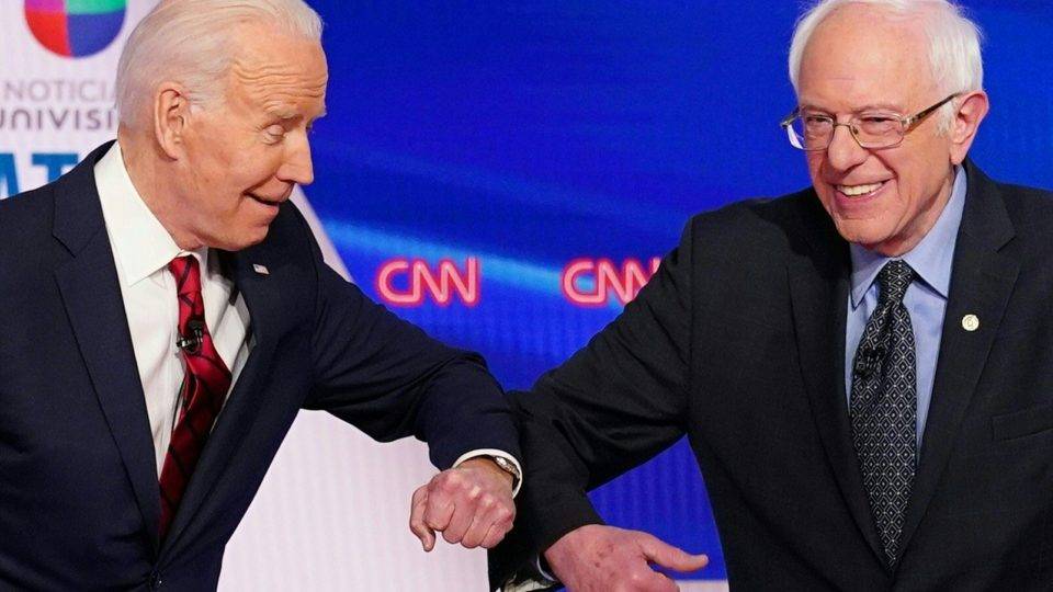 Sanders declara apoio a Joe Biden na disputa pela presidência contra Trump debate democrata biden sanders