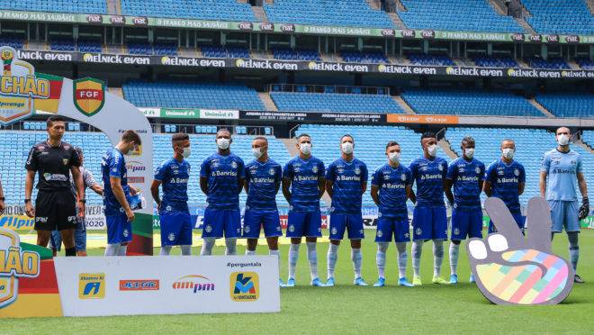 Equipe do Grêmio protestou antes da última rodada do Gaúcho. Clube queria a paralisação do campeonato, o que acabou ocorrendo na sequencia.