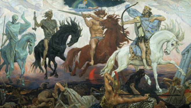 “Os quatro cavaleiros do Apocalipse”, de Viktor Vasnetsov.