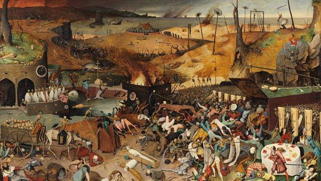 O Triunfo da Morte, de Pieter Bruegel, o Velho: contar a história da Humanidade é contar a história das pandemias que a assolaram.