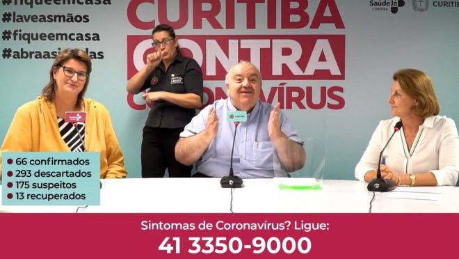 Boletim do coronavírus desta quinta contou com a presença do prefeito Rafael Greca.