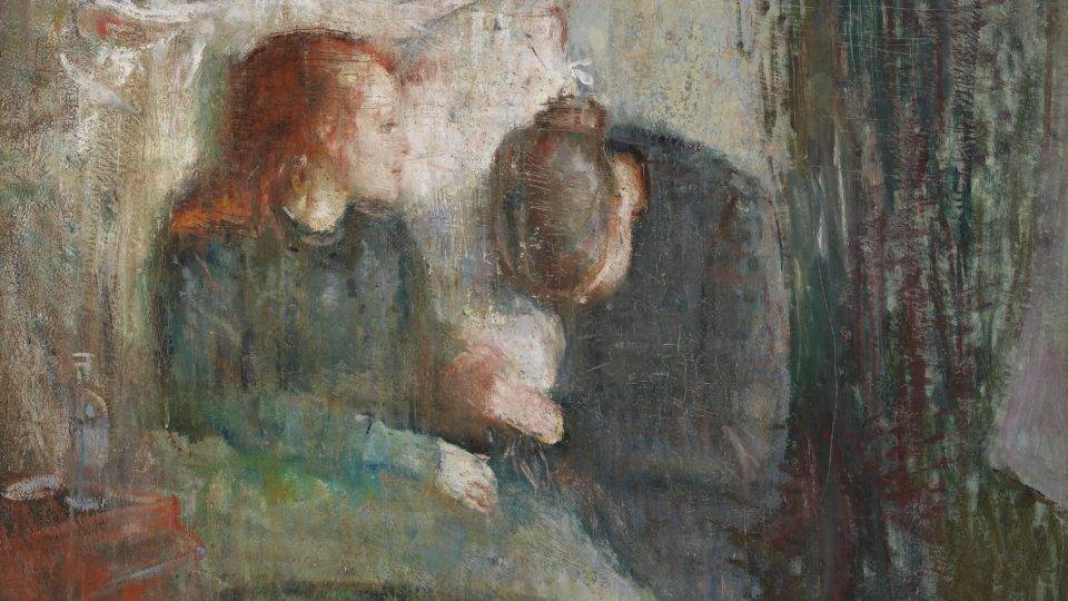 Amor em tempos de flagelo Detalhe de "A criança doente", de Edvard Munch.