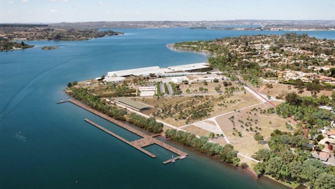 Proposta vencedora no concurso para requalificação da orla do Lago Paranoá, em Brasília
