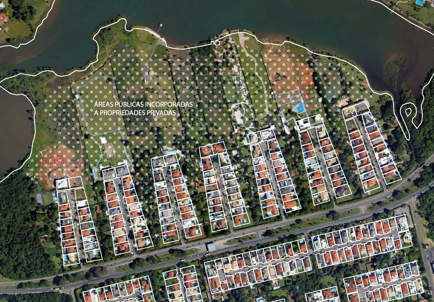 Loteamento em Brasília. Imagem baseada no dados georreferenciados da SEGETH. Loteamento em Brasília. Imagem baseada no dados georreferenciados da SEGETH.
