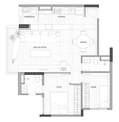 Planta do apartamento após a reforma Planta do apartamento após a reforma