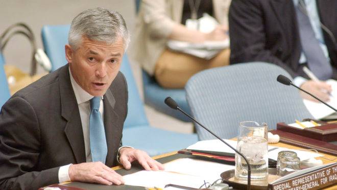 O brasileiro Sérgio Vieira de Mello em reunião da ONU em Nova Iorque, julho de 2003