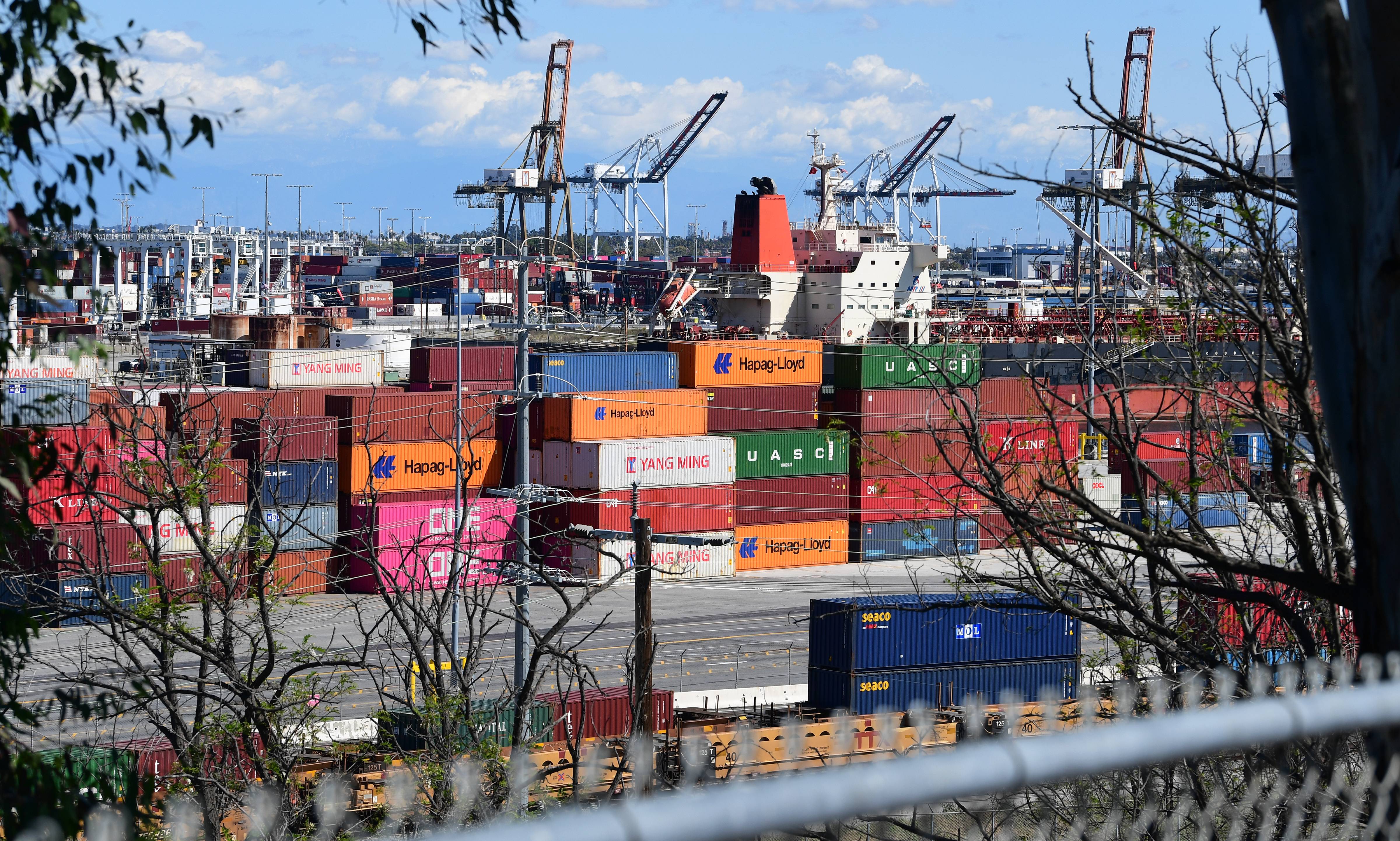 Porto de Los Angeles, em março de 2020
