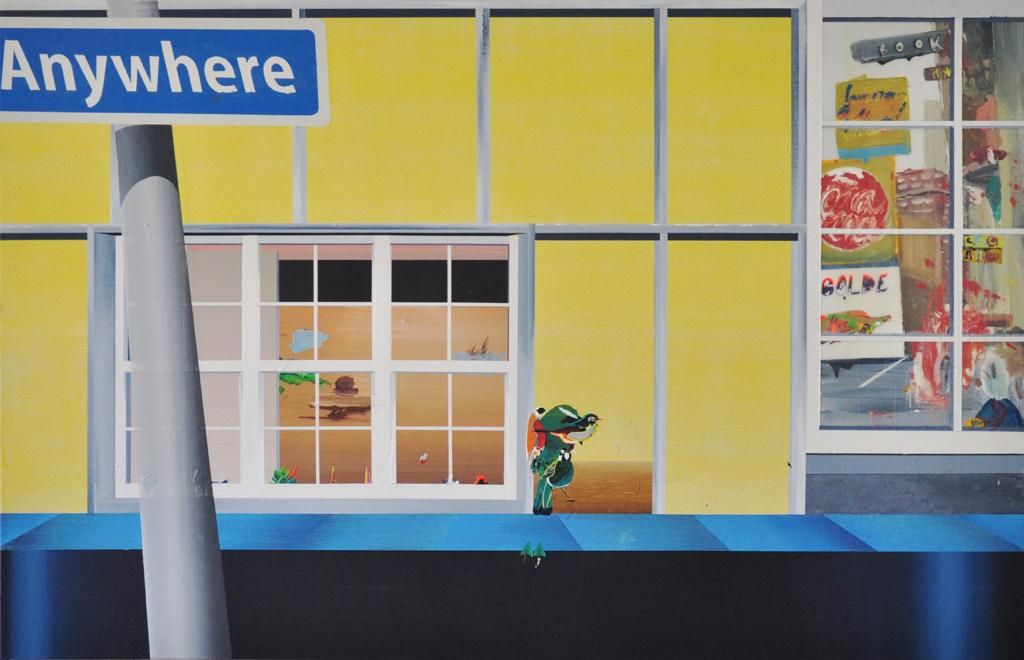 Obra "Anywhere", de Willian Santos, na SOMA Galeria, em acrílica e mel sobre tela. Obra "Anywhere", de Willian Santos, na SOMA Galeria, em acrílica e mel sobre tela.