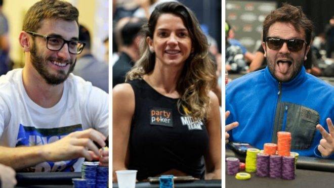Pedro, Dayane e Vitor. Exemplos de ótimos jogadores de poker paranaenses. Fotos: Party Poker e BSOP.