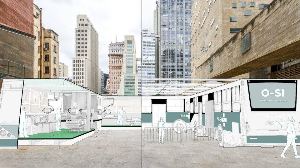 Arquitetos brasileiros transformam ônibus retirados de frota em unidades móveis de saúde Projeto O-SI do coletivo Democratic Architects prevê a possibilidade de utilização de quase cinco mil ônibus que estão fora de frota para o atendimento básico de saúde.