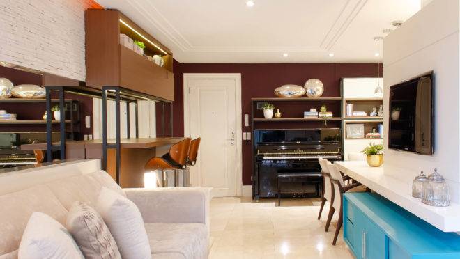 Projeto de reforma de Ana Cristina Ávila para apartamento de 90 metros quadrados incluiu mais cor aos ambientes.