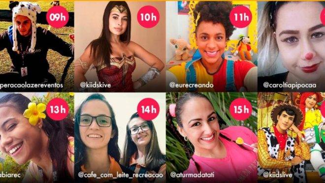 Na semana de lives as crianças podem ouvir histórias, assistir a shows de mágica e apresentações de personagens especiais. Na semana de lives as crianças podem ouvir histórias, assistir a shows de mágica e apresentações de personagens especiais.