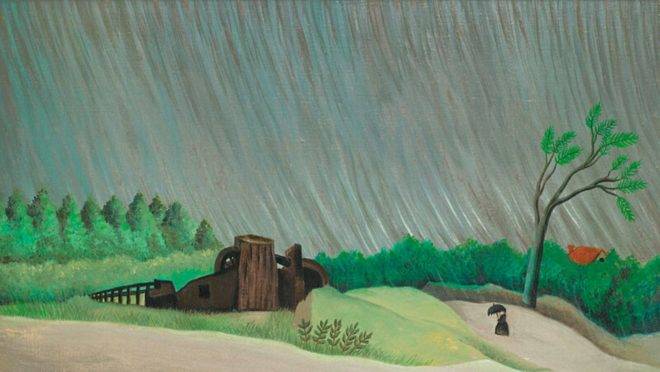 "Uma manhã de chuva" (c. 1896), de Henri Rousseau.