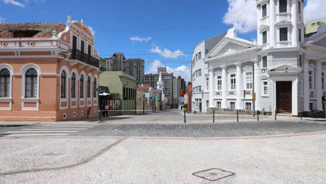 Largo da Ordem. Curitiba, 22/03/2020. Foto: Hully Paiva/SMCS