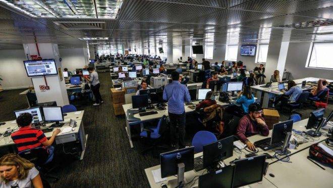 Redação da Gazeta do Povo, no Tarumã, em Curitiba.