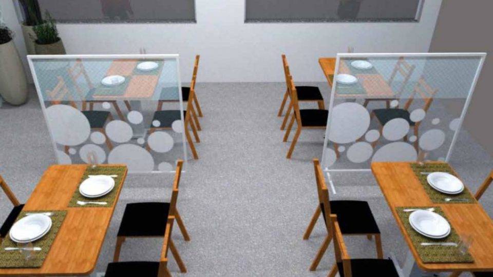 Empresas criam soluções para tornar salões de restaurantes mais seguros para clientes Barreiras