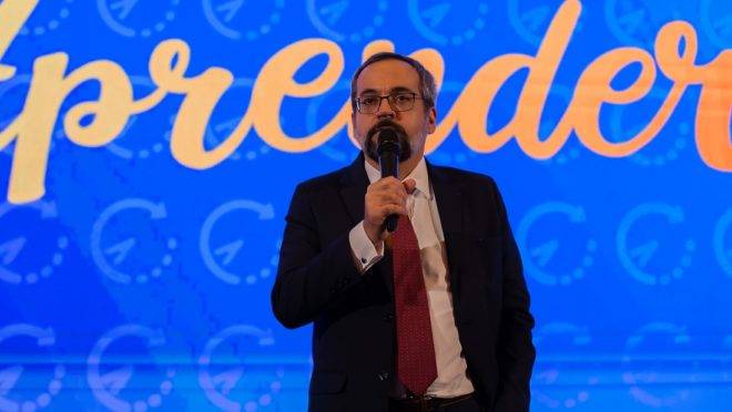 O ministro da Educação, Abraham Weintraub, no lançamento do projeto “Tempo de Aprender”.