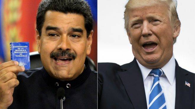 O ditador da Venezuela, Nicolás Maduro, e o presidente dos EUA, Donald Trump