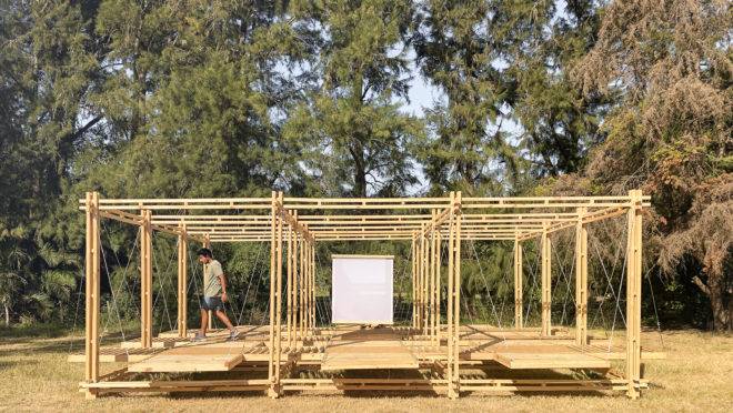 Pavilhão Ginga foi a única construção brasileira entre as 10 arquiteturas experimentais da Hello Wood Argentina 2020.