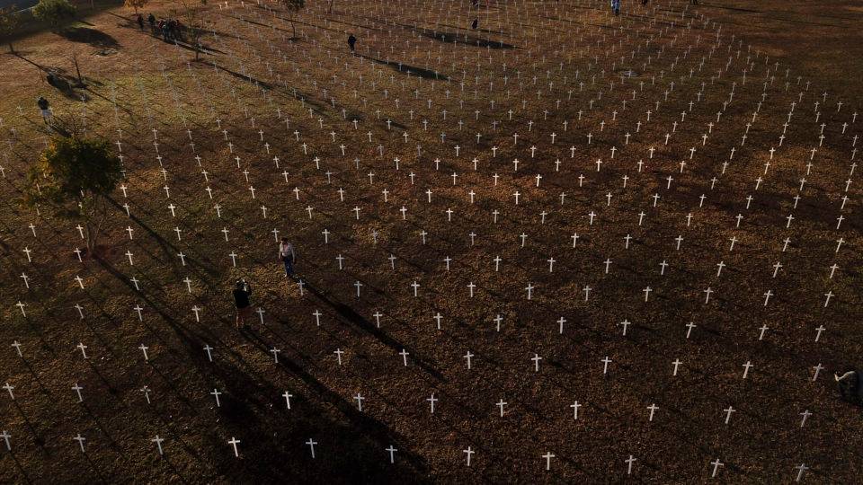 Ato do homenagem às vítimas da Covid-19 em Brasília
