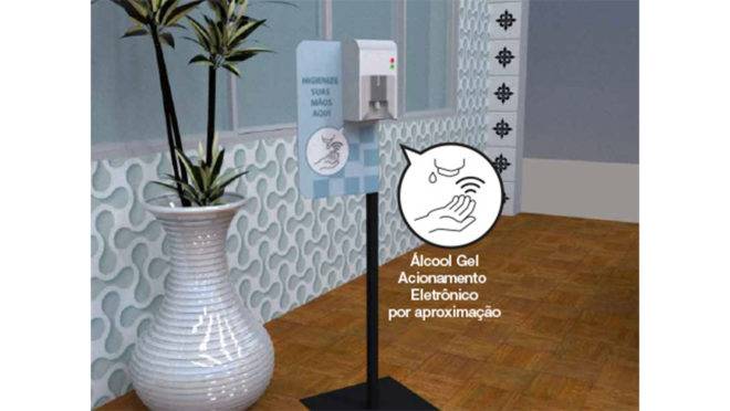 Totem de Álcool em Gel Eletrônico