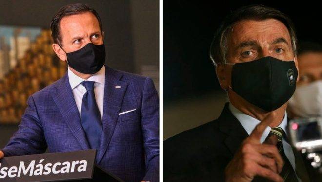 João Doria e Jair Bolsonaro vão medir força eleitoral na disputa para prefeito de São Paulo, em novembro próximo.