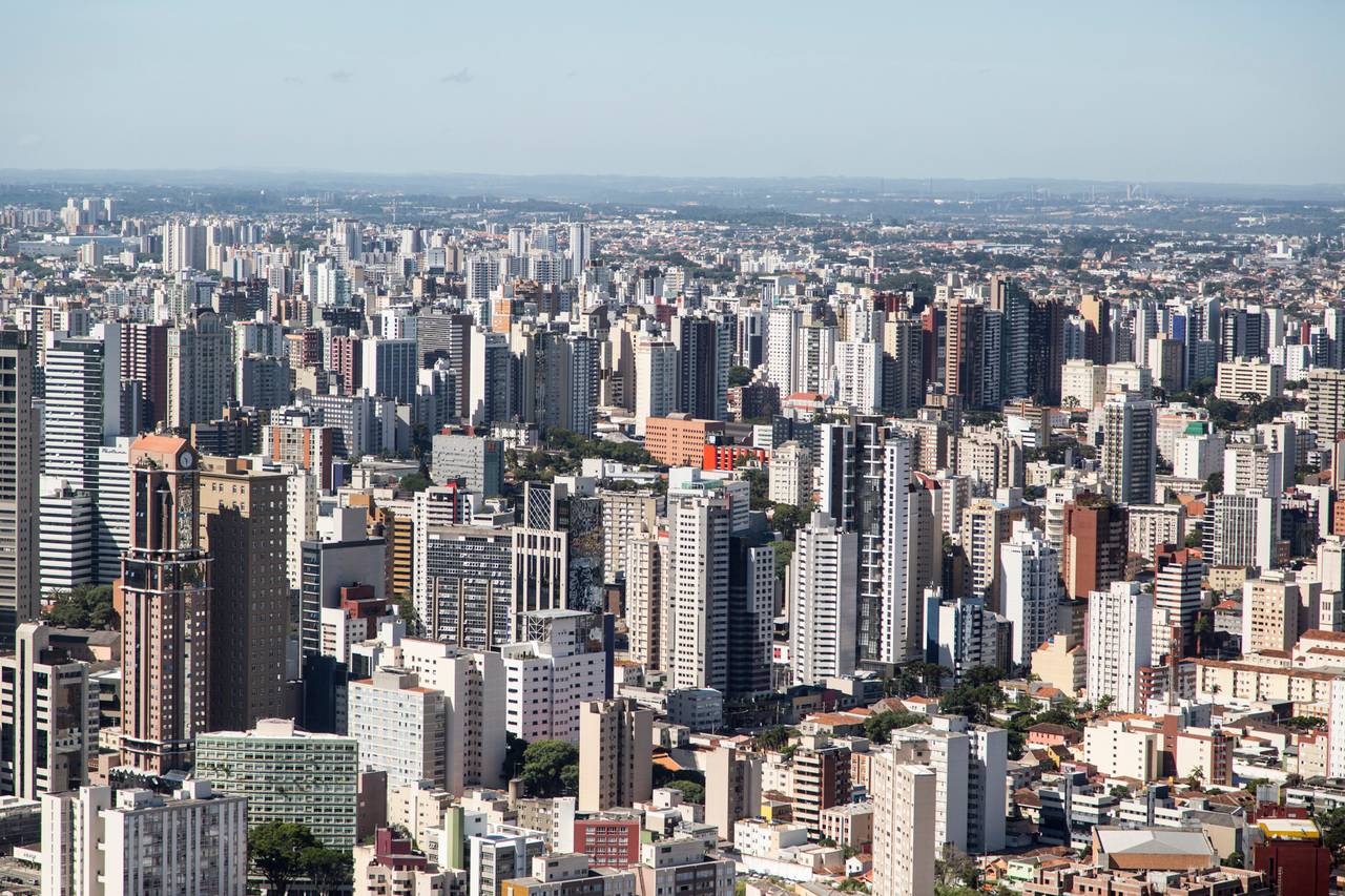 Vista aérea de Curitiba.