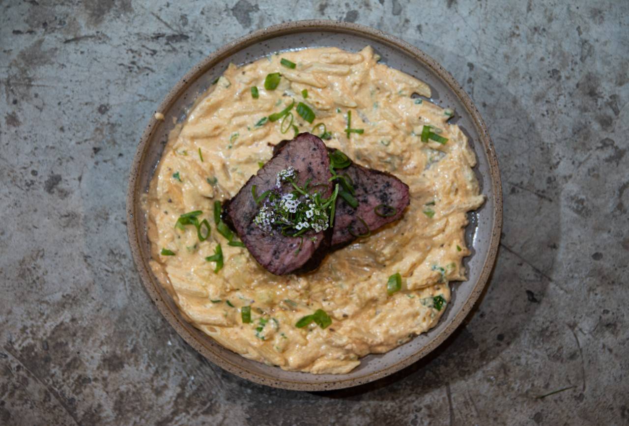 O baby beef do La Vaca é servido com Mac n' Cheese. Foto Divulgação<br /> O baby beef do La Vaca é servido com Mac n' Cheese. Foto Divulgação<br />