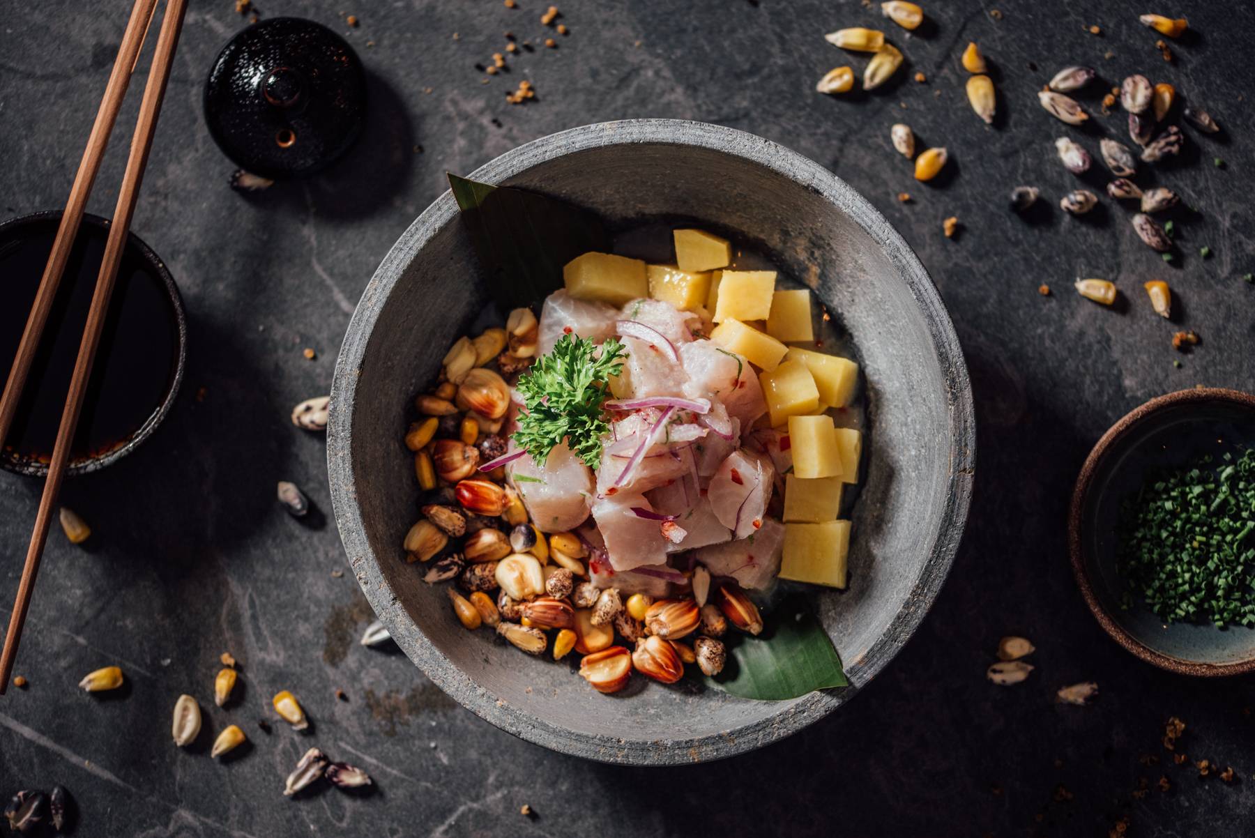 Ceviche do Nuu Nikkei. Foto: Divulgação Ceviche do Nuu Nikkei. Foto: Divulgação