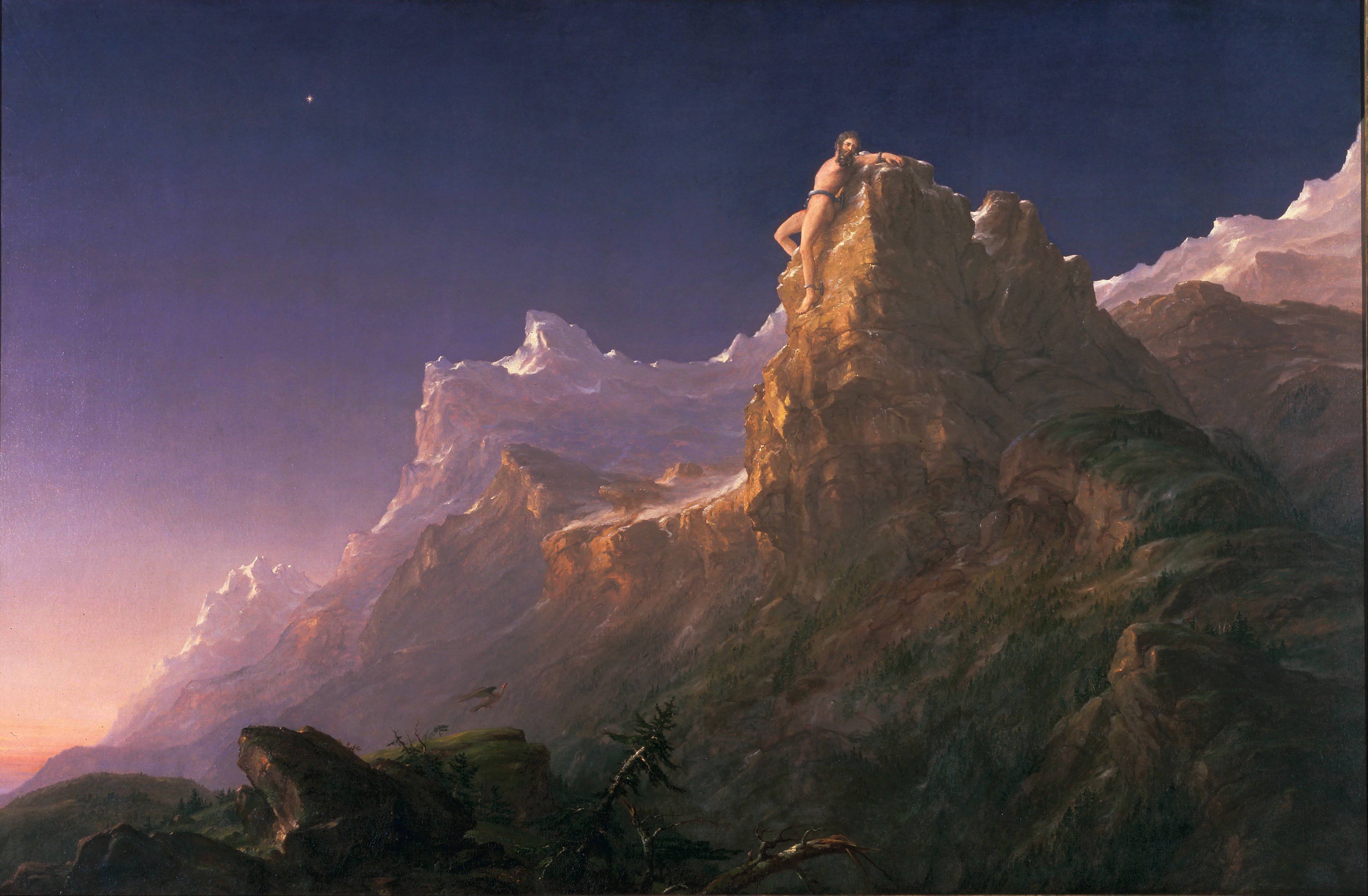 Prometeu acorrentado: tela de Thomas Cole