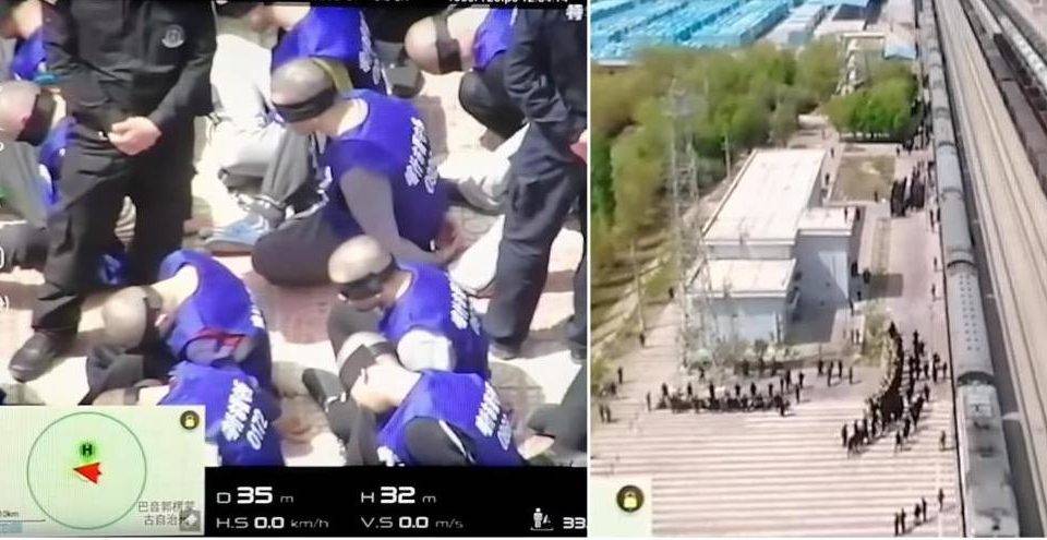 Auschwitz não dava em jornal Um vídeo mostrando centenas de prisioneiros algemados e de olhos vendados sendo embarcados em um trem foi postado no YouTube. As imagens feitas por drones foram filmadas na província chinesa de Xinjiang. O vídeo oferece uma rara visão dos centros de “reeducação” administrados pela China, para onde estão sendo transportados um grande número de muçulmanos uigures