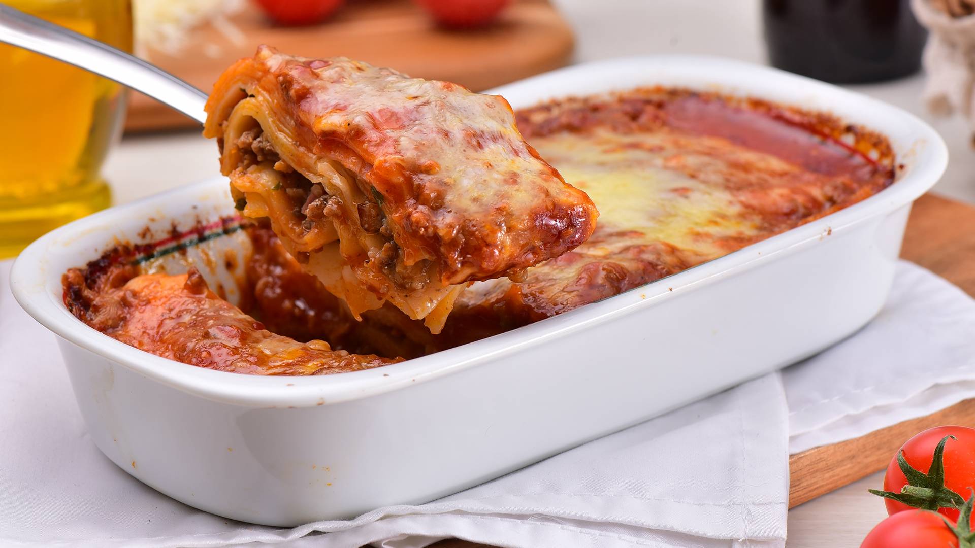 Lasanha Bolonhesa: um dos pratos individuais que ganhou versão de até um quilo, para duas ou três pessoas.