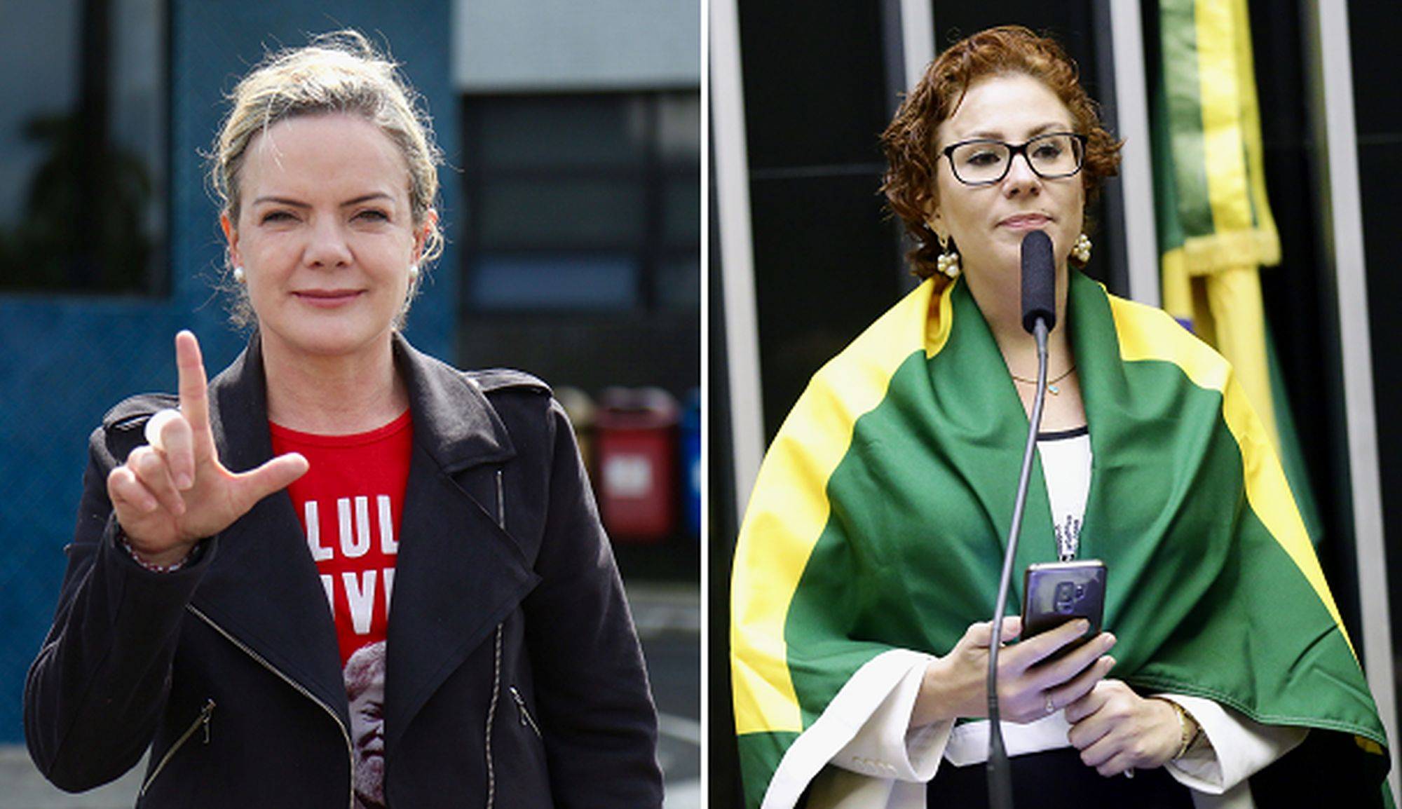 A petista Gleisi Hoffmann e a bolsonarista Carla Zambelli fizeram críticas à Lava Jato após fala do procurador-geral da República, Augusto Aras.