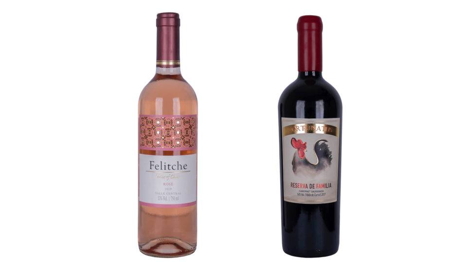 As uvas Cabernet Sauvignon, são ótimas para vinhos jpvens ou de guarda e são a seleção do chileno Felitche, de um vinhedo novo, e Fortunatus Reserva de família 2017, de um vinhedo da década de 60