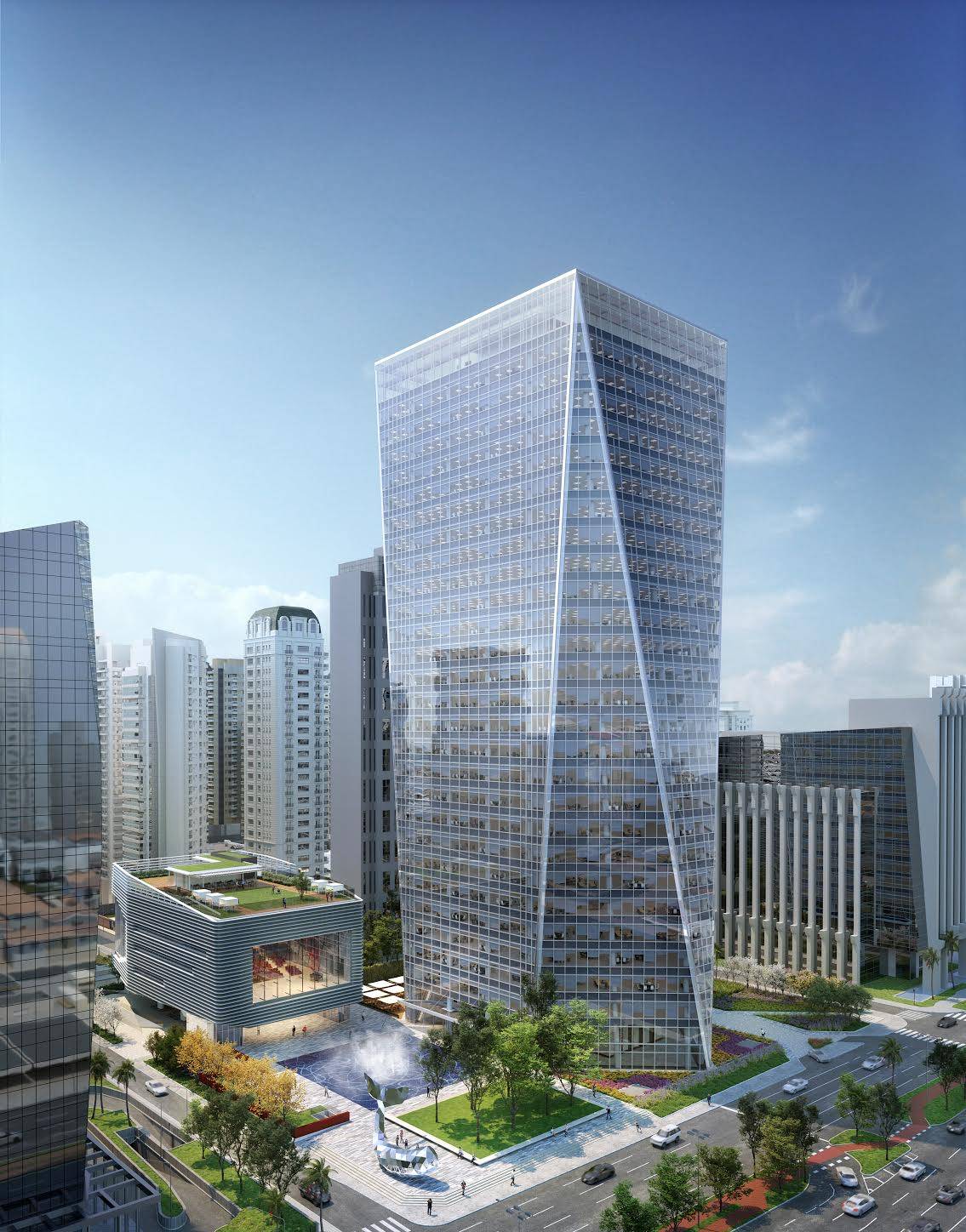 Edifício corporativo B32, da Birmann SA, terá praça aberta para a rua. Imagem: Reprodução Edifício corporativo B32, da Birmann SA, terá praça aberta para a rua. Imagem: Reprodução