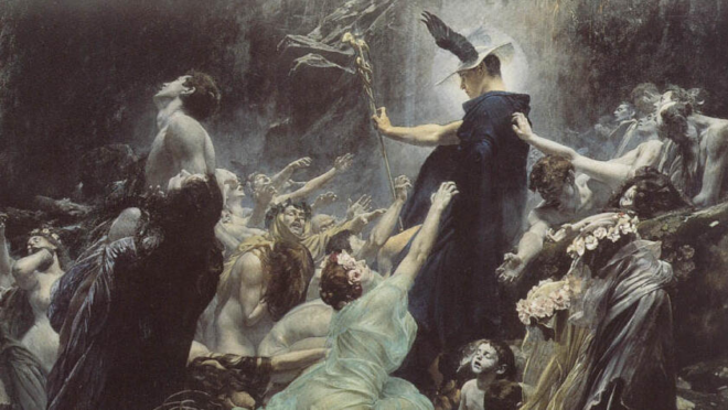 Almas nas margens do Acheron (1898), de Adolf Hirémy-Hirsch.