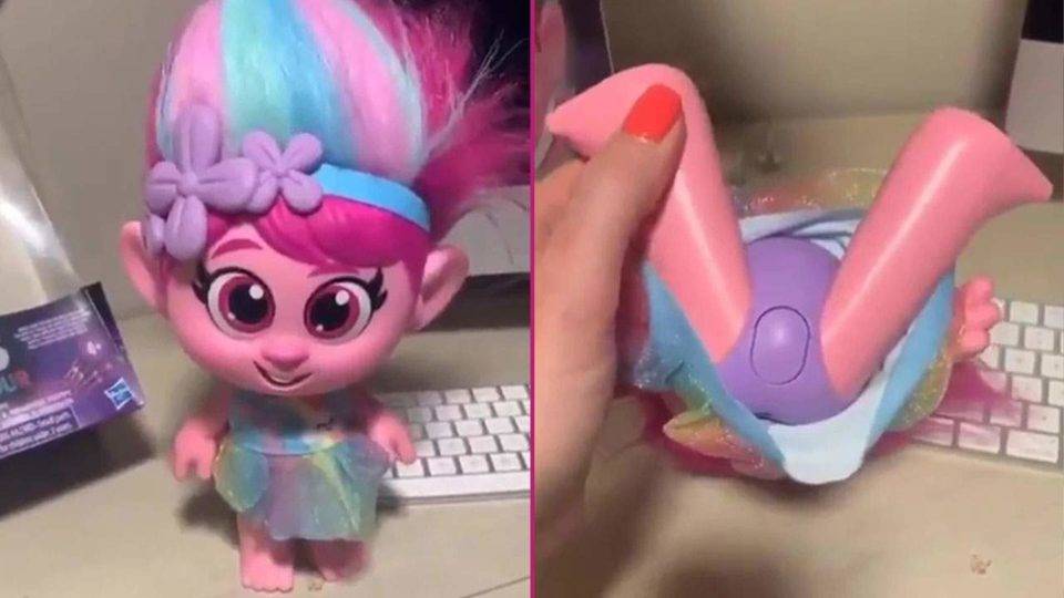 Boneca americana Poppy, do filme Trolls, tem botão no meio das pernas que, ao ser apertado, ativa sons de suspiros e risadas