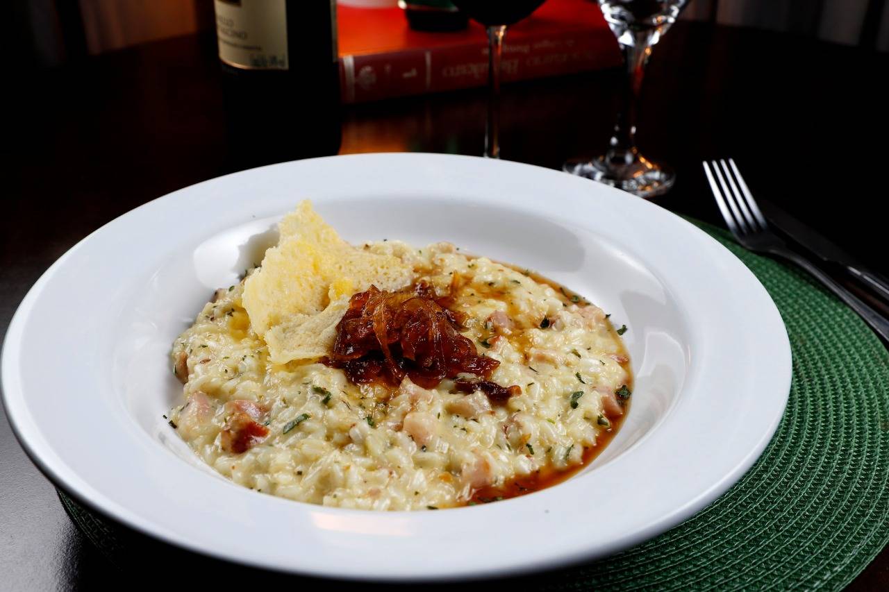 Risoto de panceta do La Máfia. Foto: Fernando Zequinão Risoto de panceta do La Máfia. Foto: Fernando Zequinão