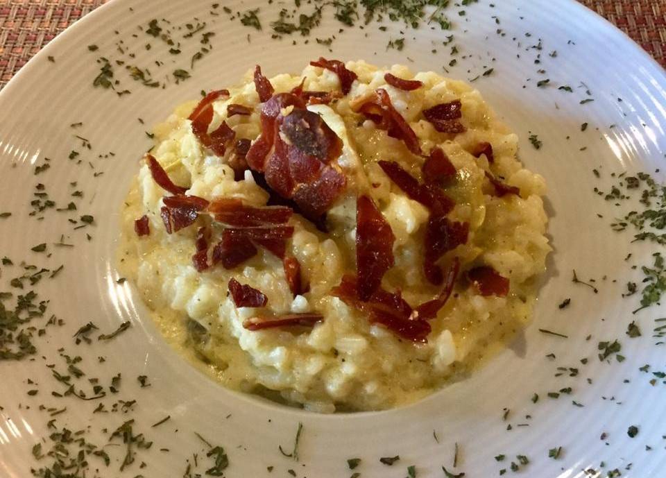 Risoto de alcachofra. Foto: Divulgação Risoto de alcachofra. Foto: Divulgação