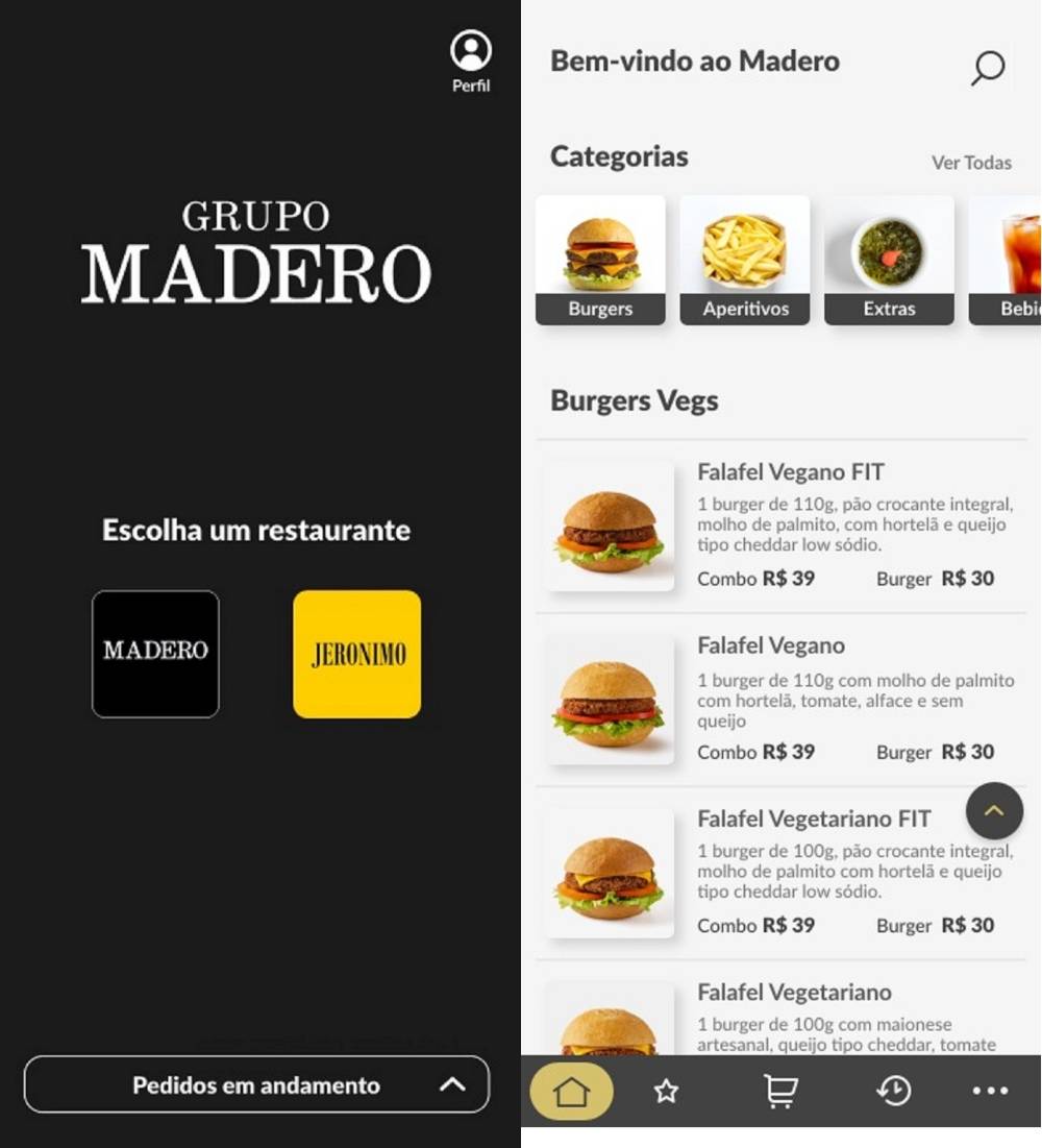 Nova plataforma permite que o cliente navegue pelos menus de ambas as bandeiras, Madero e Jeronimo. Nova plataforma permite que o cliente navegue pelos menus de ambas as bandeiras, Madero e Jeronimo.
