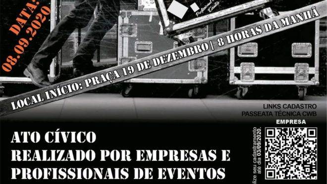 Ato foi convocado por empresas e profissionais de eventos do Paraná