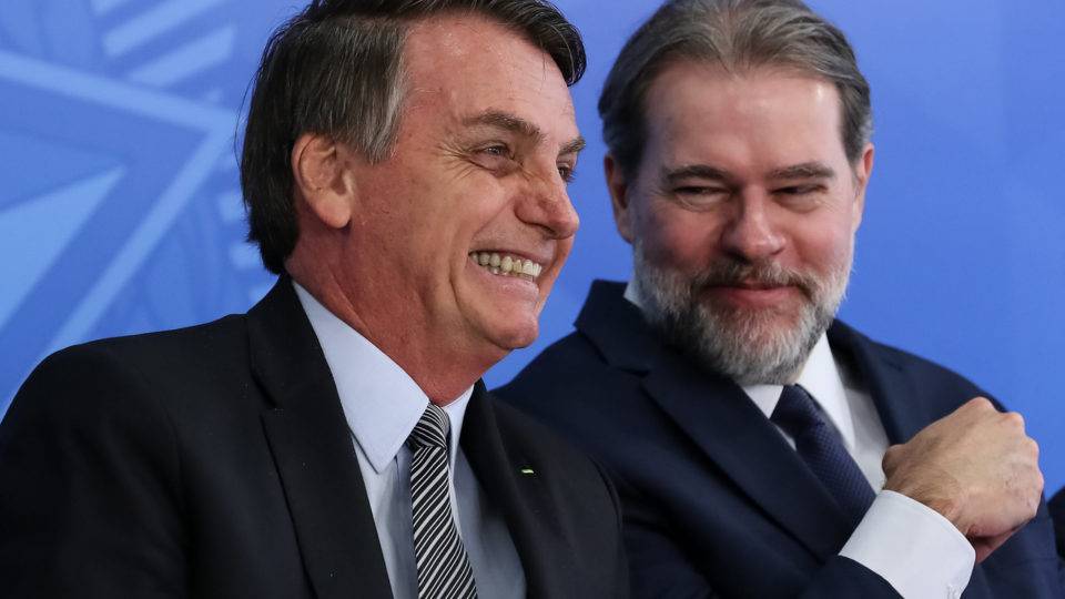 Ministro Dias Toffoli e o presidente da República Jair Bolsonaro.