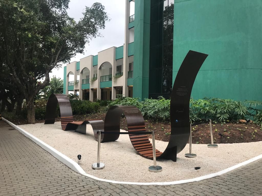Módulos são feitos em aço corten. Foto: Crisa Santos/Arquivo Pessoal Módulos são feitos em aço corten. Foto: Crisa Santos/Arquivo Pessoal