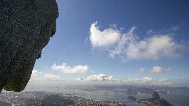 Vista do Cristo Redentor, no Rio de Janeiro