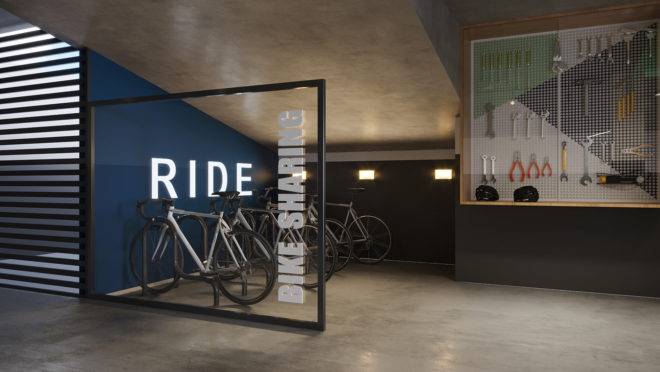 Car e Bike Sharing Antecipando tendências, o Vibe será entregue com estações de compartilhamento de carros elétricos e bicicletas.