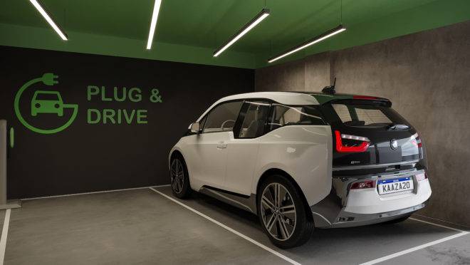 Car e Bike Sharing Antecipando tendências, o Vibe será entregue com estações de compartilhamento de carros elétricos e bicicletas.